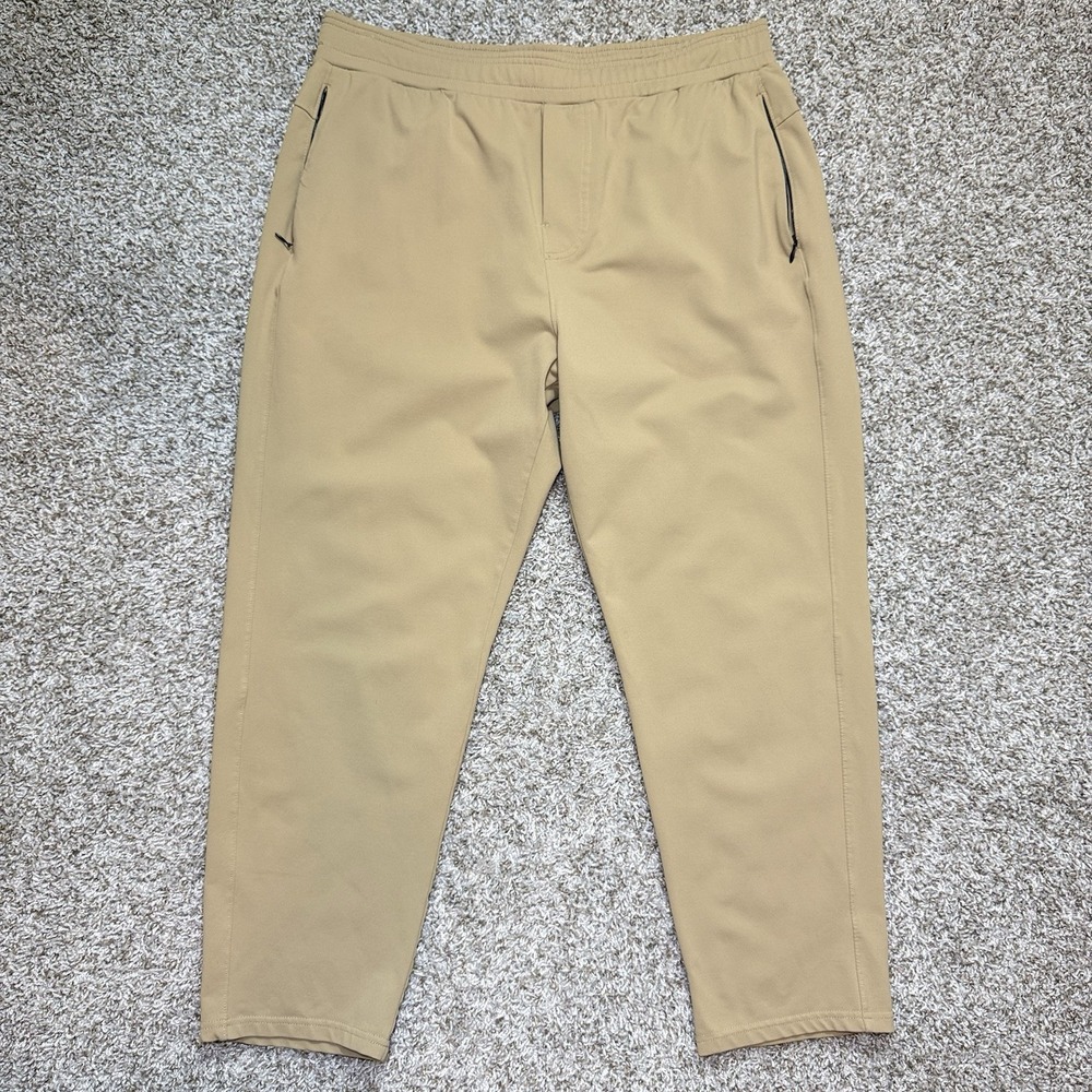 Public Rec Mens 35x26 Tan All Day Jogger Pants Stretch Nylon Tapered Athleisure